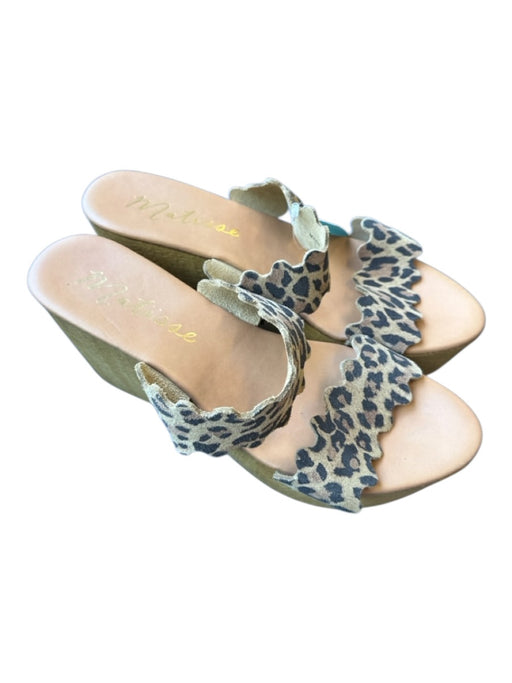 Matisse Shoe Size 8 Tan & black Cheetah Print Two Straps Wedges Tan & black / 8