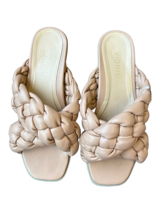 Vionic Shoe Size EST 8 Tan Faux Leather Braided Straps Sandals Tan / EST 8
