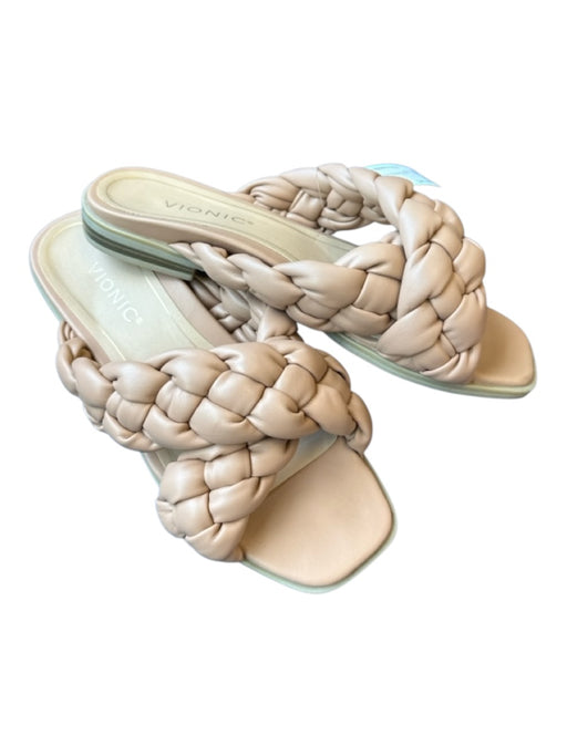 Vionic Shoe Size EST 8 Tan Faux Leather Braided Straps Sandals Tan / EST 8