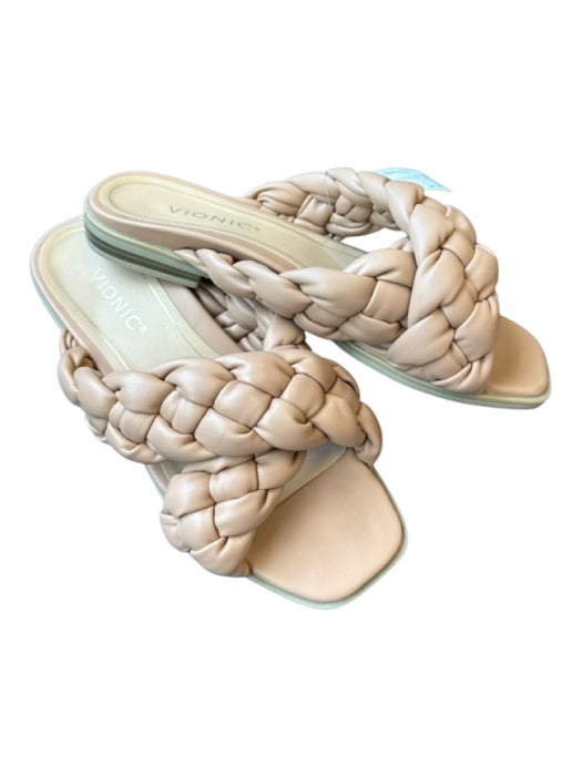 Vionic Shoe Size EST 8 Tan Faux Leather Braided Straps Sandals Tan / EST 8
