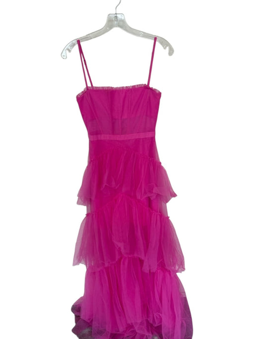 Betsy & Adam Size 2 Pink Tulle Corset Top Tiered Back Zip Gown Pink / 2