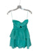 Amanda Uprichard Size XS Aqua Nylon Halter Neck Smocked Back keyhole front Dress Aqua / XS