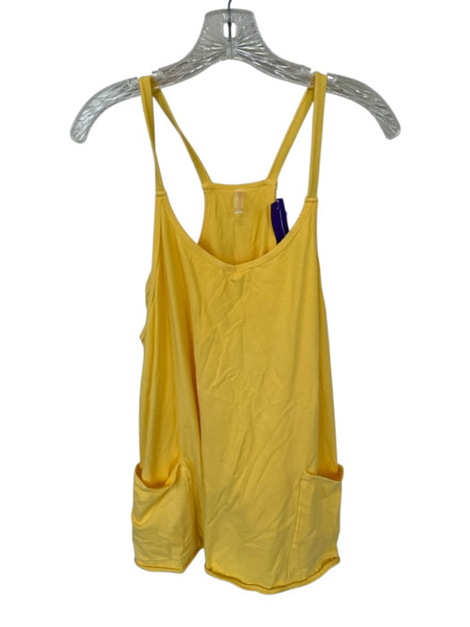 FP Movement Size S Yellow Cotton Blend Spaghetti Strap Built in Shorts Dress Yellow / S