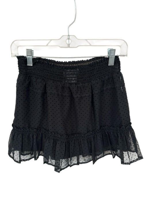 Koch Size S Black Polyester Elastic Waist Swiss Dot Mini Skirt Black / S