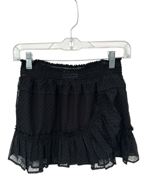 Koch Size S Black Polyester Elastic Waist Swiss Dot Mini Skirt Black / S