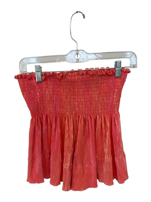 Queen of Sparkles Size XS Orange Polyester Smocked Iridescent Shorts Orange / XS