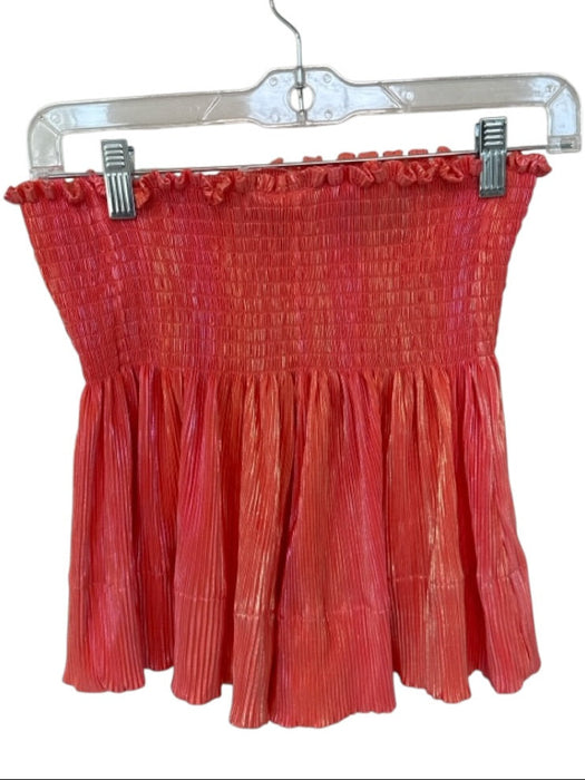 Queen of Sparkles Size XS Orange Polyester Smocked Iridescent Shorts Orange / XS