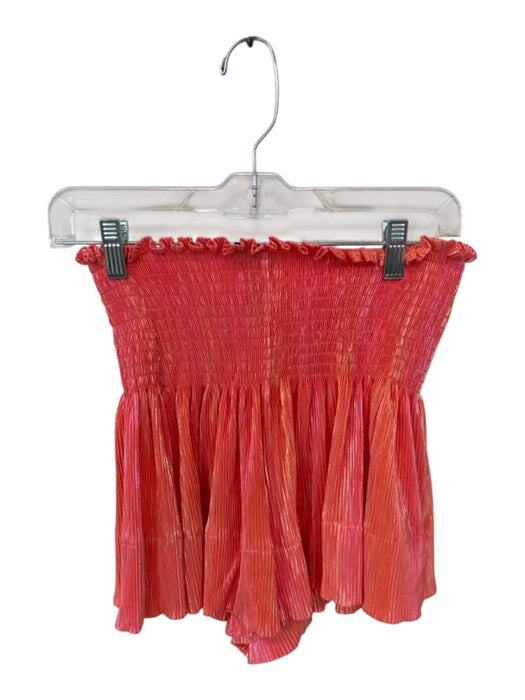 Queen of Sparkles Size XS Orange Polyester Smocked Iridescent Shorts Orange / XS
