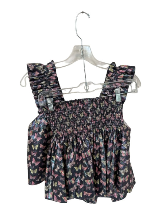 Queen of Sparkles Size XS/S Black & Pink Polyester Blend Smocked Short Set Black & Pink / XS/S