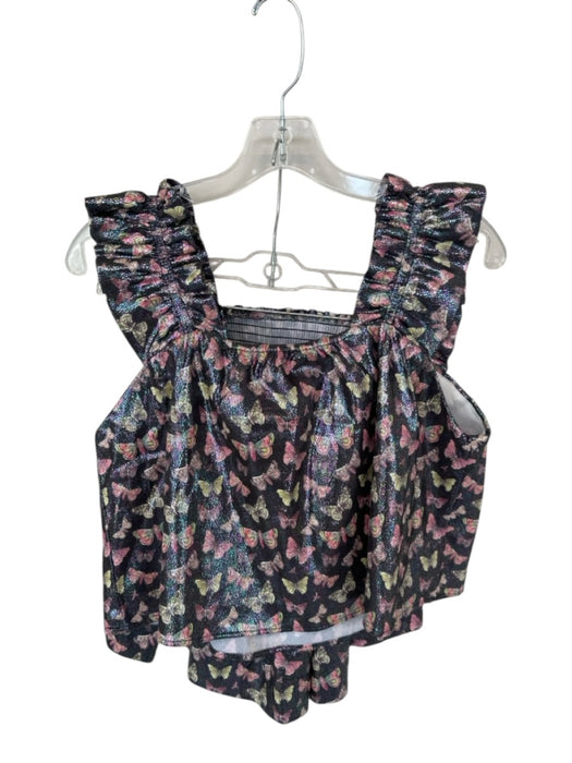 Queen of Sparkles Size XS/S Black & Pink Polyester Blend Smocked Short Set Black & Pink / XS/S