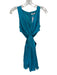 Ramy Brook Size 0 Teal Polyester Sleeveless Cut Out Sides Pleated Dress Teal / 0