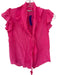 Alice & Olivia Size XS Pink Silk Flutter Sleeves neck tie Button Down Top Pink / XS