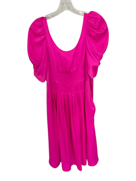 Crosby Size S Hot pink Polyester Blend Puff Sleeves Scoop Neck Midi Dress Hot pink / S