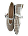 Shoe Size 38 White Vegan Leather Mesh Flats White / 38