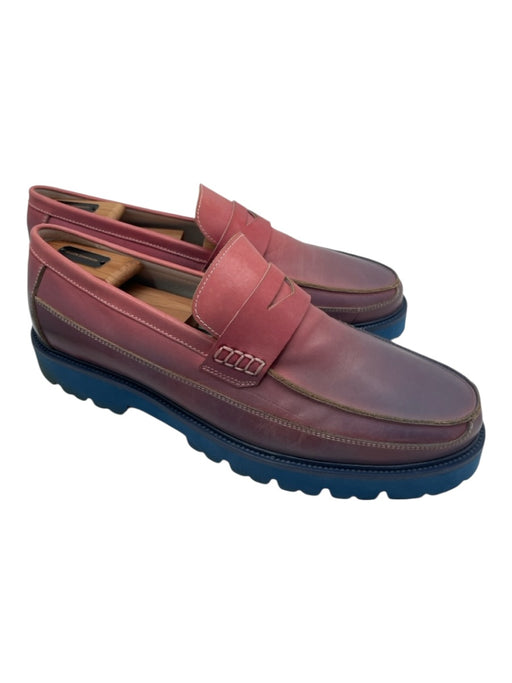 Marc Nolan Shoe Size 12 AS IS Pink & Blue Leather Loafer Men's Shoes Pink & Blue / 12