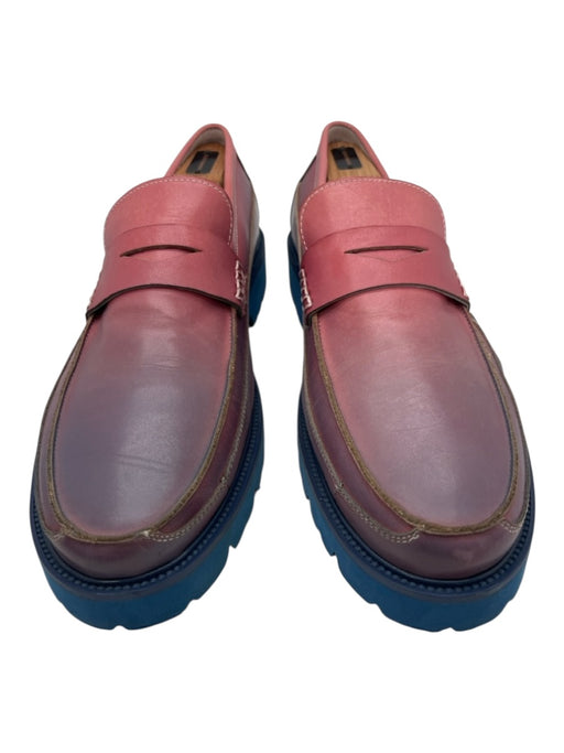 Marc Nolan Shoe Size 12 AS IS Pink & Blue Leather Loafer Men's Shoes Pink & Blue / 12