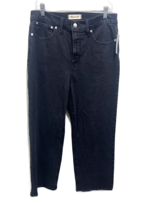Madewell Size 30P Black Cotton High Rise Wide Leg Jeans Black / 30P