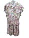 Misa Size L White, Pink, Green Cotton Eyelet Floral Tiered Mini Dress White, Pink, Green / L