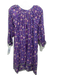 Ulla Johnson Size 10 purple, blue, beige Cotton Dotted & Floral Above Knee Dress purple, blue, beige / 10