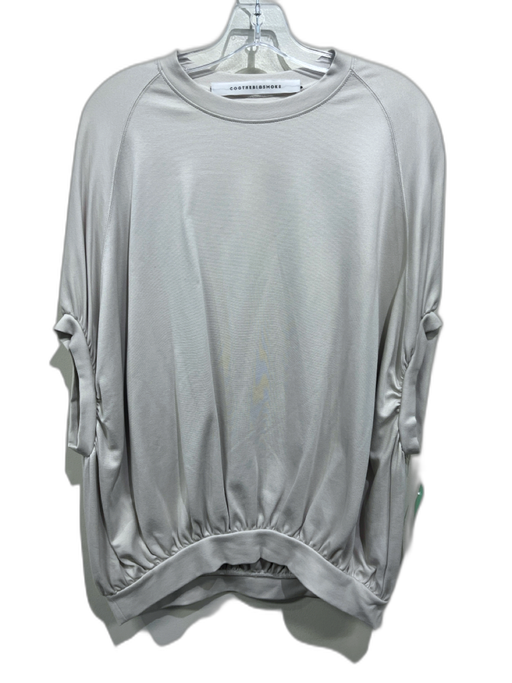 Cog The Big Smoke Size 1 Sand Beige Rayon Blend Sleeveless Gathered Hem Top Sand Beige / 1