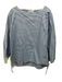 Tibi Size M Blue & White Cotton Stripe Square Neck Long Sleeve Top Blue & White / M