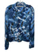Raquel Allegra Size 2 Blue, Black, White Rayon Tie Dye Flap Pockets Jacket Blue, Black, White / 2