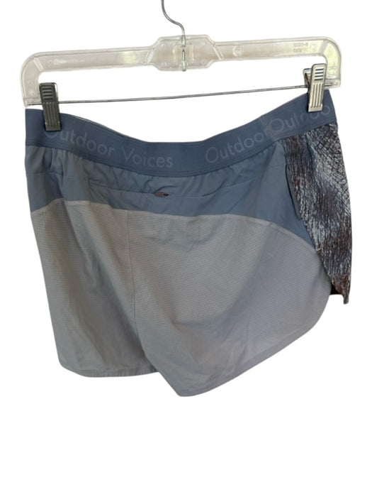 Outdoor Voices Size M Grey & Brown Nylon & Spandex Scratch Print Athletic Shorts Grey & Brown / M