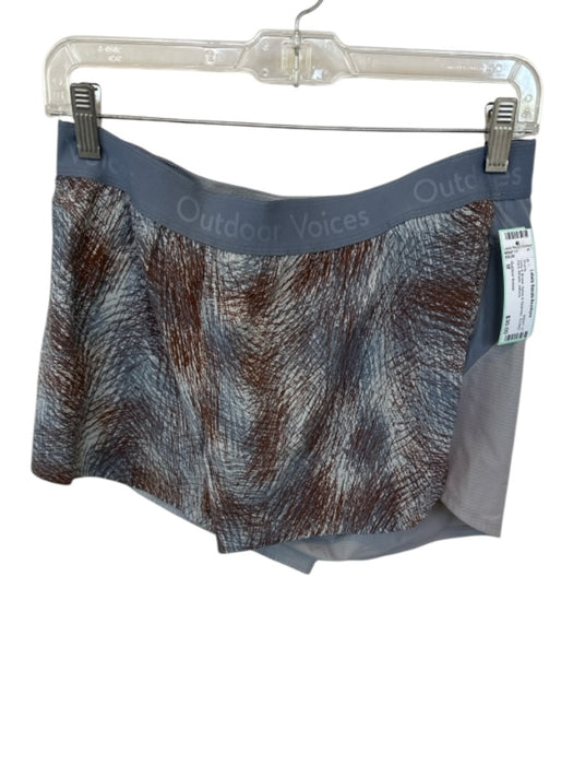 Outdoor Voices Size M Grey & Brown Nylon & Spandex Scratch Print Athletic Shorts Grey & Brown / M