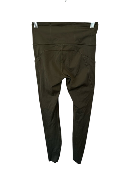 Lululemon Size 4 Olive Green Nylon & Elastane Side Pockets Athletic Leggings Olive Green / 4