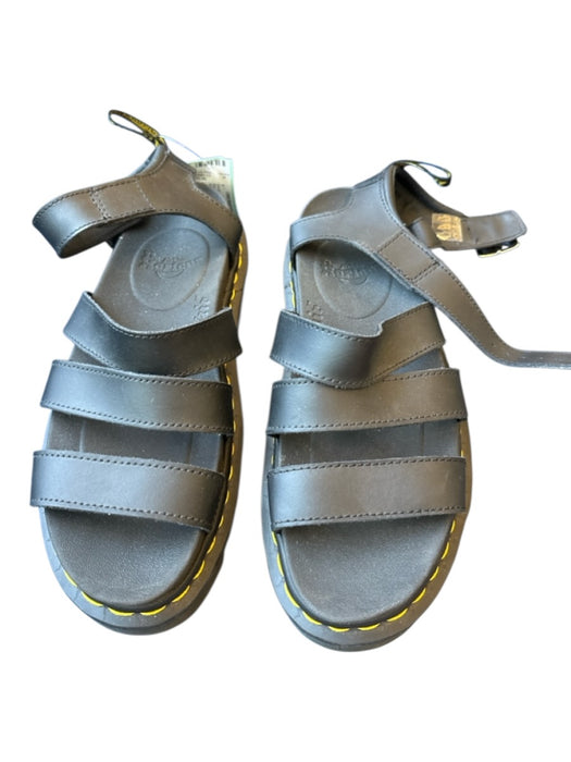 Dr Marten Shoe Size 8 Black Leather Platform Back Strap Sandals Black / 8