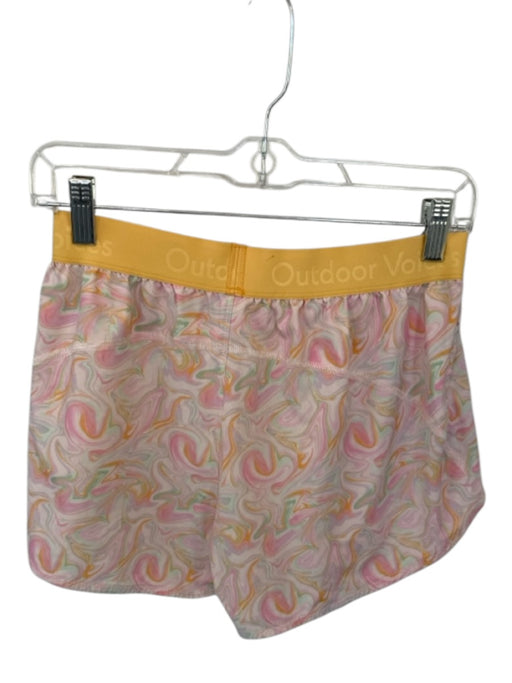 Outdoor Voices Size S Pink & Yellow Polyester & Spandex Swirls Athletic Shorts Pink & Yellow / S