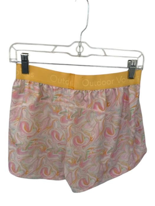 Outdoor Voices Size S Pink & Yellow Polyester & Spandex Swirls Athletic Shorts Pink & Yellow / S