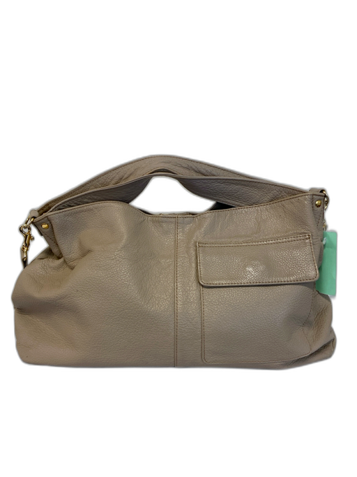 ATAO Taupe Pebbled Leather Top Handle Magnetic Snap Closure Crossbody Strap Bag Taupe / M
