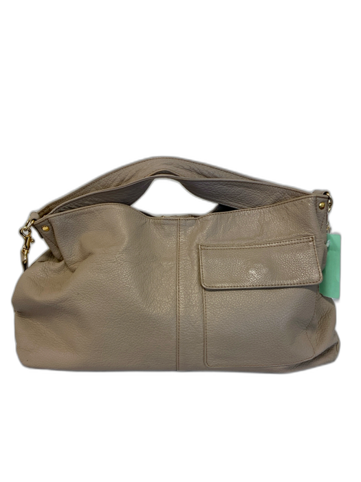 ATAO Taupe Pebbled Leather Top Handle Magnetic Snap Closure Crossbody Strap Bag Taupe / M