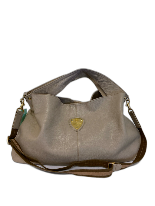 ATAO Taupe Pebbled Leather Top Handle Magnetic Snap Closure Crossbody Strap Bag Taupe / M