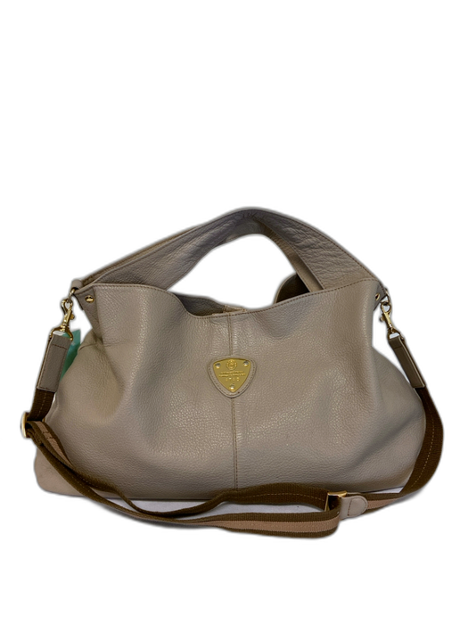 ATAO Taupe Pebbled Leather Top Handle Magnetic Snap Closure Crossbody Strap Bag Taupe / M