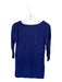 Boden Size 6 Blue Linen Long Sleeve V Neck Dress Blue / 6