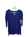 Boden Size 6 Blue Linen Long Sleeve V Neck Dress Blue / 6