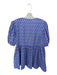Livro Size L Purple & Green Cotton Puff Sleeves Buttons belt tie Dress Purple & Green / L