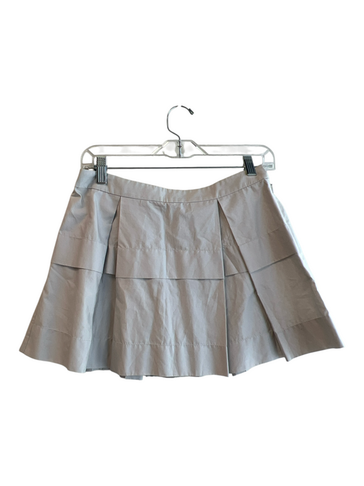 J Crew Size 0 Gray Cotton Pleated Side Zip Tiered Above Knee Skirt Gray / 0