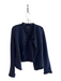 Nic + Zoe Size XS Navy Cotton Blend Knit Long Sleeve Pockets Open Front Jacket Navy / XS