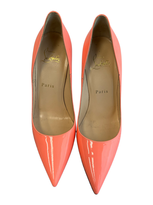 Christian Louboutin Shoe Size 37 Orange Leather Pointed Toe Red Bottom Shoes Orange / 37