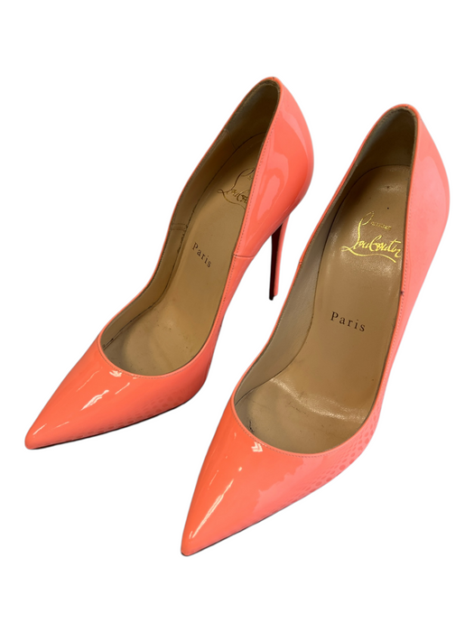 Christian Louboutin Shoe Size 37 Orange Leather Pointed Toe Red Bottom Shoes Orange / 37