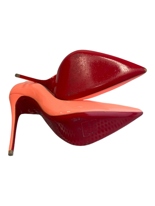 Christian Louboutin Shoe Size 37 Orange Leather Pointed Toe Red Bottom Shoes Orange / 37
