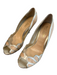 Rachel Simpson Shoe Size 37 Nude & Silver Leather open toe Almond Toe Heel Shoes Nude & Silver / 37