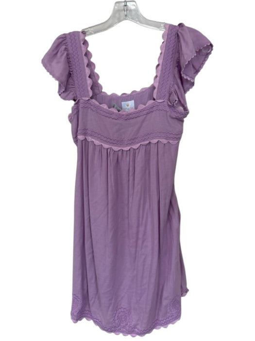 J.Marie Size XS Lavender Tencel Blend Scallop Detail Flutter Cap Sleeve Dress Lavender / XS