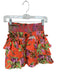 Love The Label Size XS Orange & Multi 100% Cotton Ruffle Tropical Smocked Skirt Orange & Multi / XS