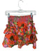 Love The Label Size XS Orange & Multi 100% Cotton Ruffle Tropical Smocked Skirt Orange & Multi / XS