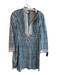 Tory Burch Size 2 Blue & White Cotton Long Sleeve Tye Dye V Neck Dress Blue & White / 2