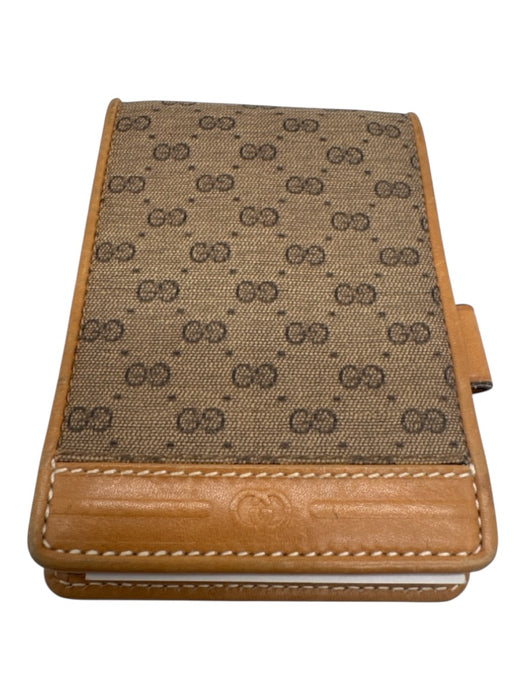 Gucci Brown Print Coated Canvas Notebook Wallets Brown Print